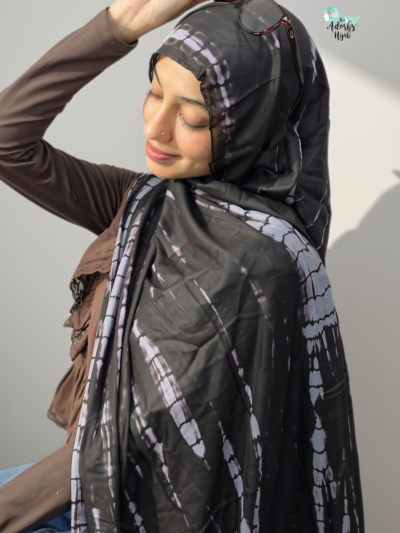Denim Ripple Printed Modal Hijab