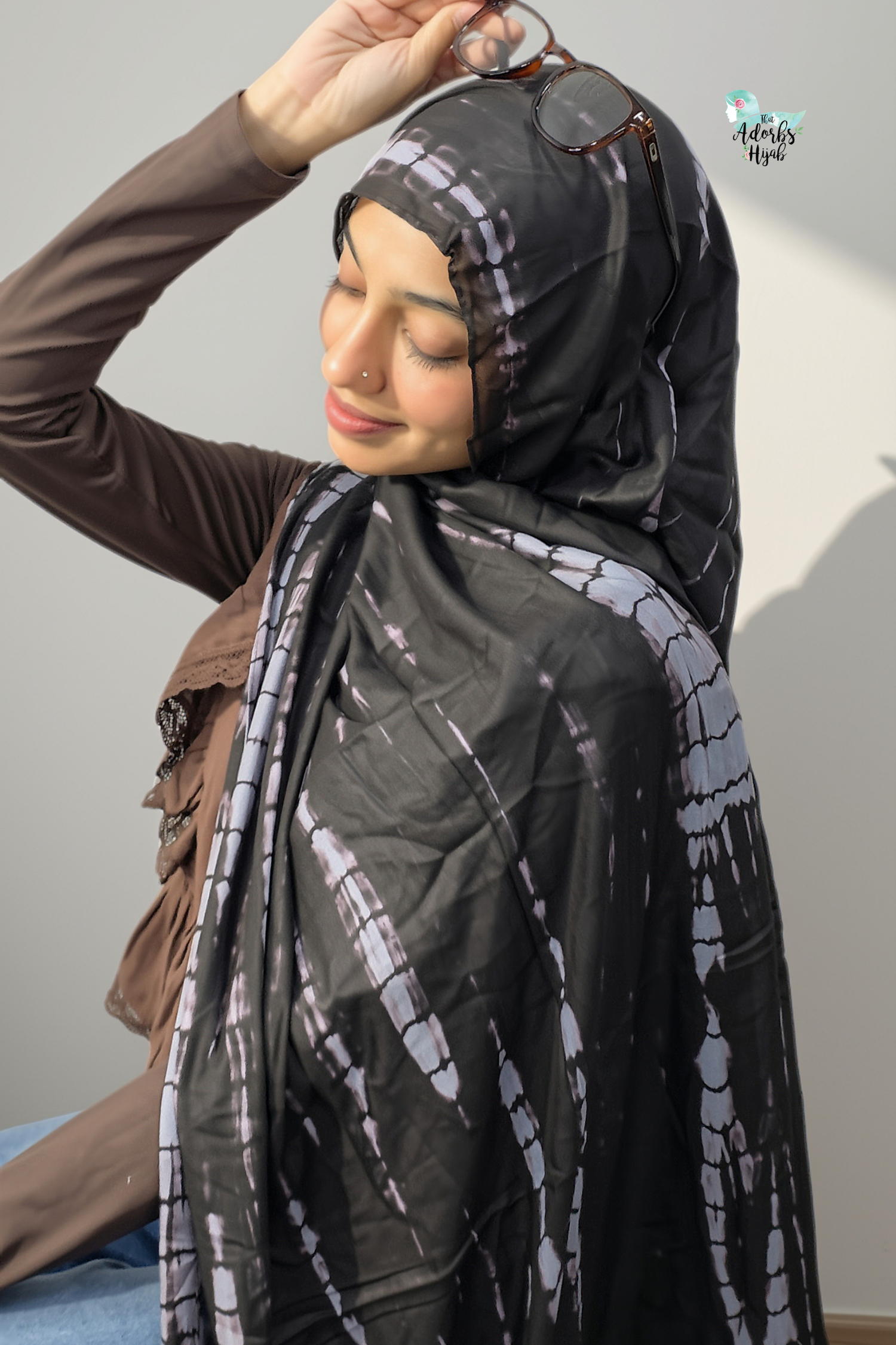 Denim Ripple Printed Modal Hijab