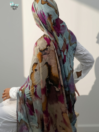 Watercolour Floral Printed Modal Hijab