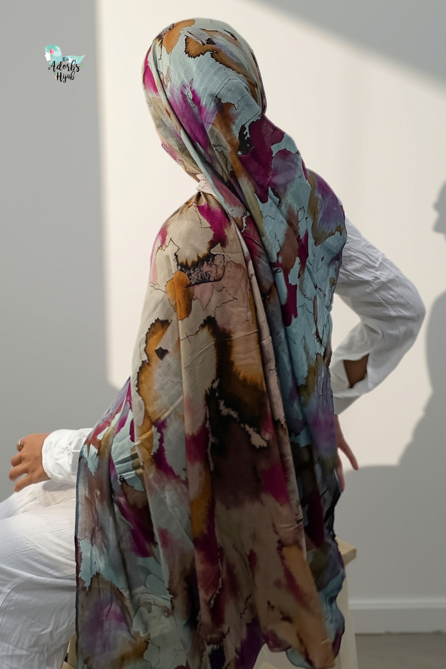 Watercolour Floral Printed Modal Hijab