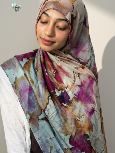 Watercolour Floral Printed Modal Hijab