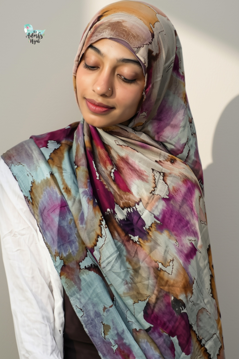 Watercolour Floral Printed Modal Hijab