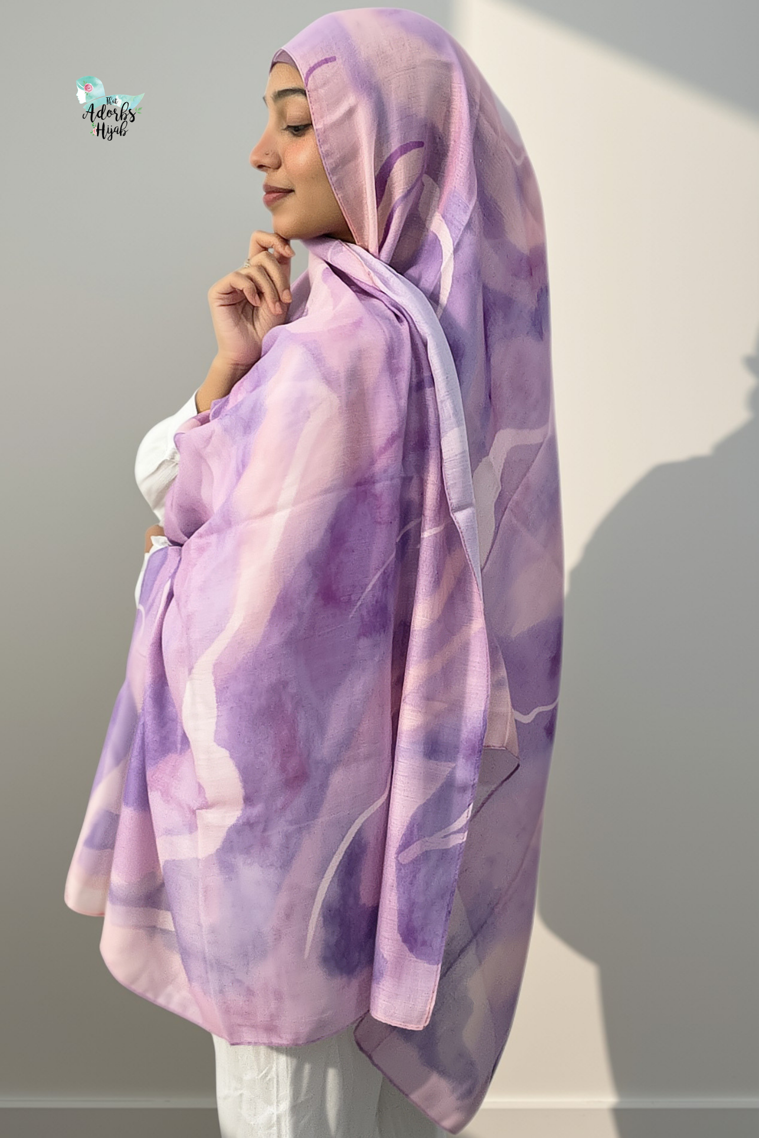 Lilac Whispers Printed Modal Hijab