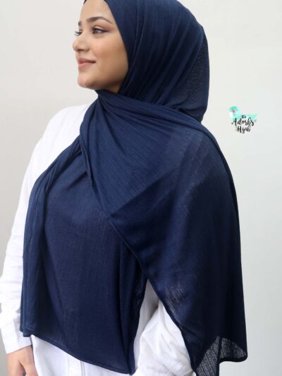 Navy Textured Jersey Hijab