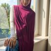 plum textured jersey hijab