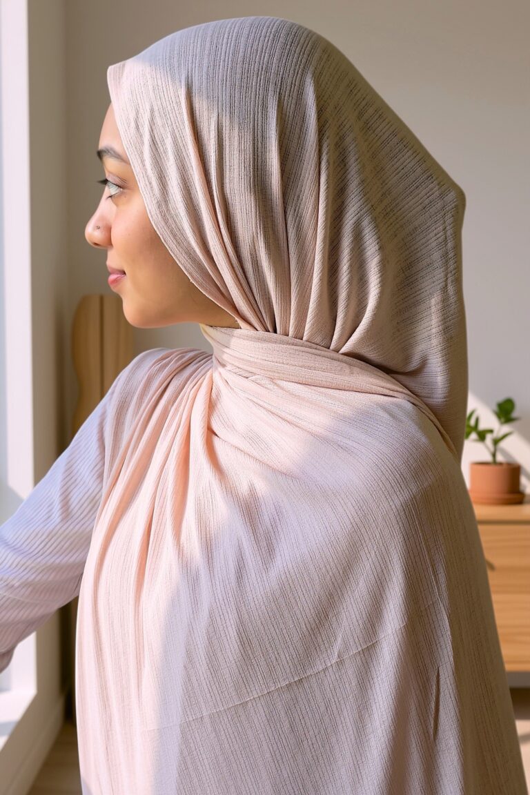 Blush Textured Jersey Hijab