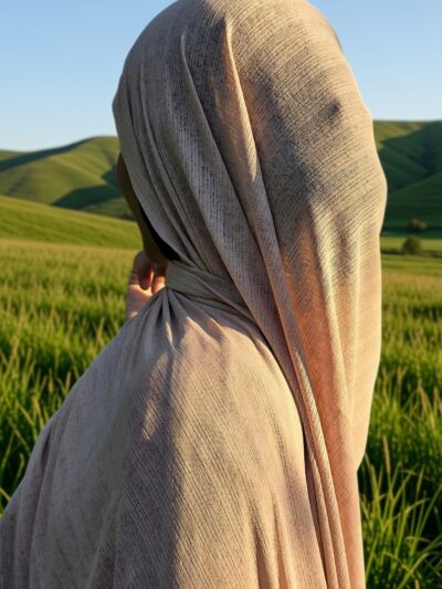 Peach textured jersey Hijab