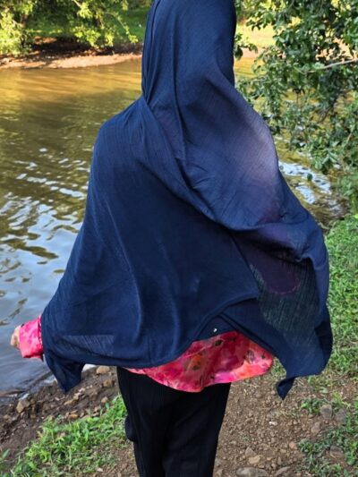 Navy textured jersey hijab