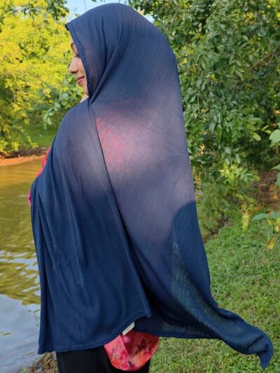 Navy textured jersey hijab