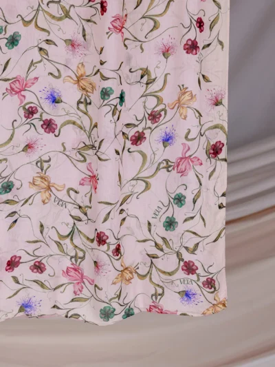Baby Pink Floral Printed Modal Hijab