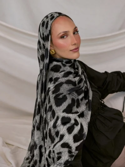 Snow Leopard Printed Modal Hijab