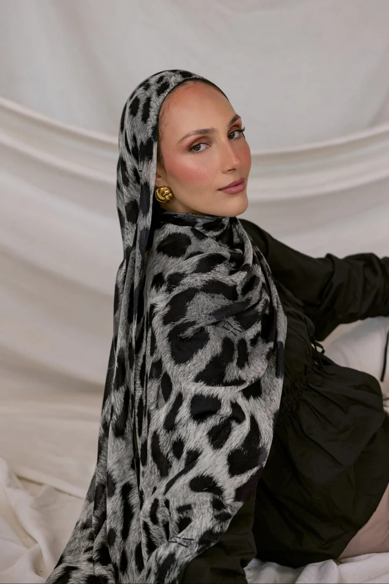 Snow Leopard Printed Modal Hijab